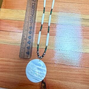 Mother of Pearl and Bone Beaded Necklace